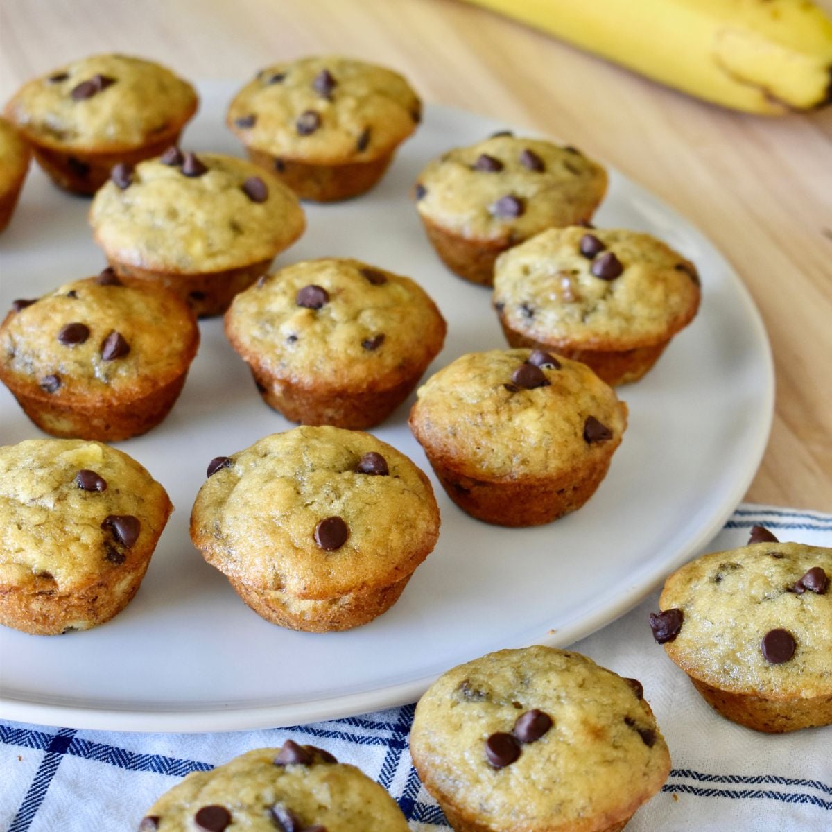 Turn Overripe Bananas Into Moist Mini Chocolate Chip Muffins